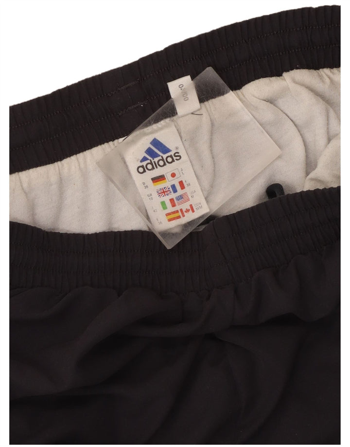 Calça de treino feminina Adidas UK 10 pequena azul marinho poliéster