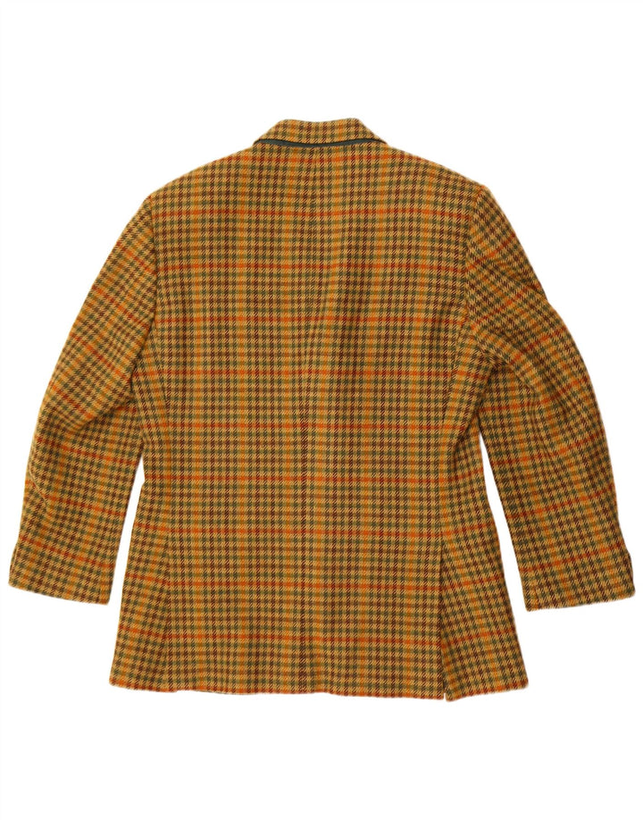 Jaqueta blazer masculina de 3 botões Alberto Aspesi IT 50 grande amarelo houndstooth