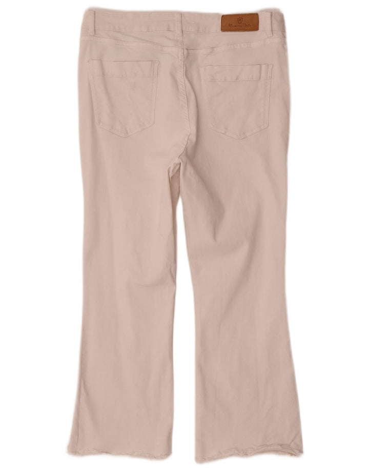 Jeans femininos cortados de cintura alta Massimo Dutti UE 40 médio W30 L25 branco