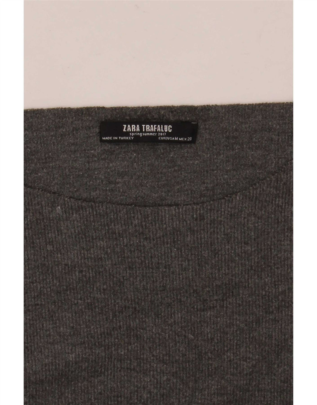 Zara Top feminino oversized manga comprida Reino Unido 14 cinza médio