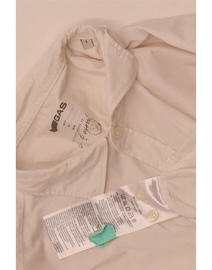 Camisa masculina Gas grande algodão branco