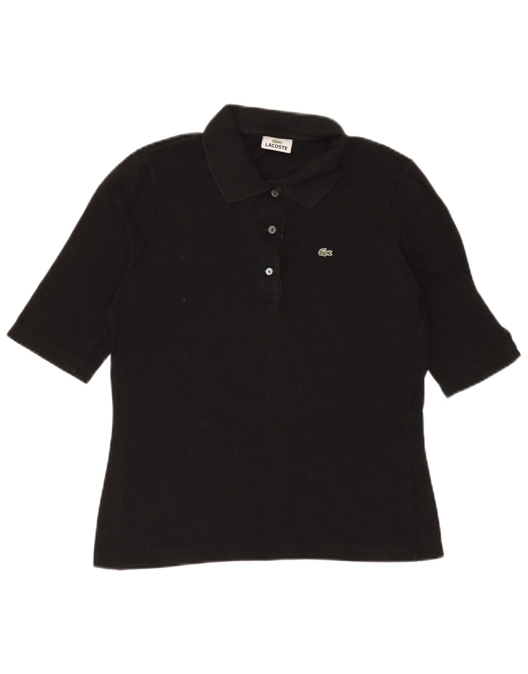 Camisa polo feminina Lacoste tamanho 42 grande algodão preto