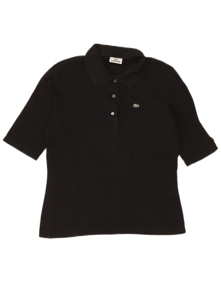 Camisa polo feminina Lacoste tamanho 42 grande algodão preto