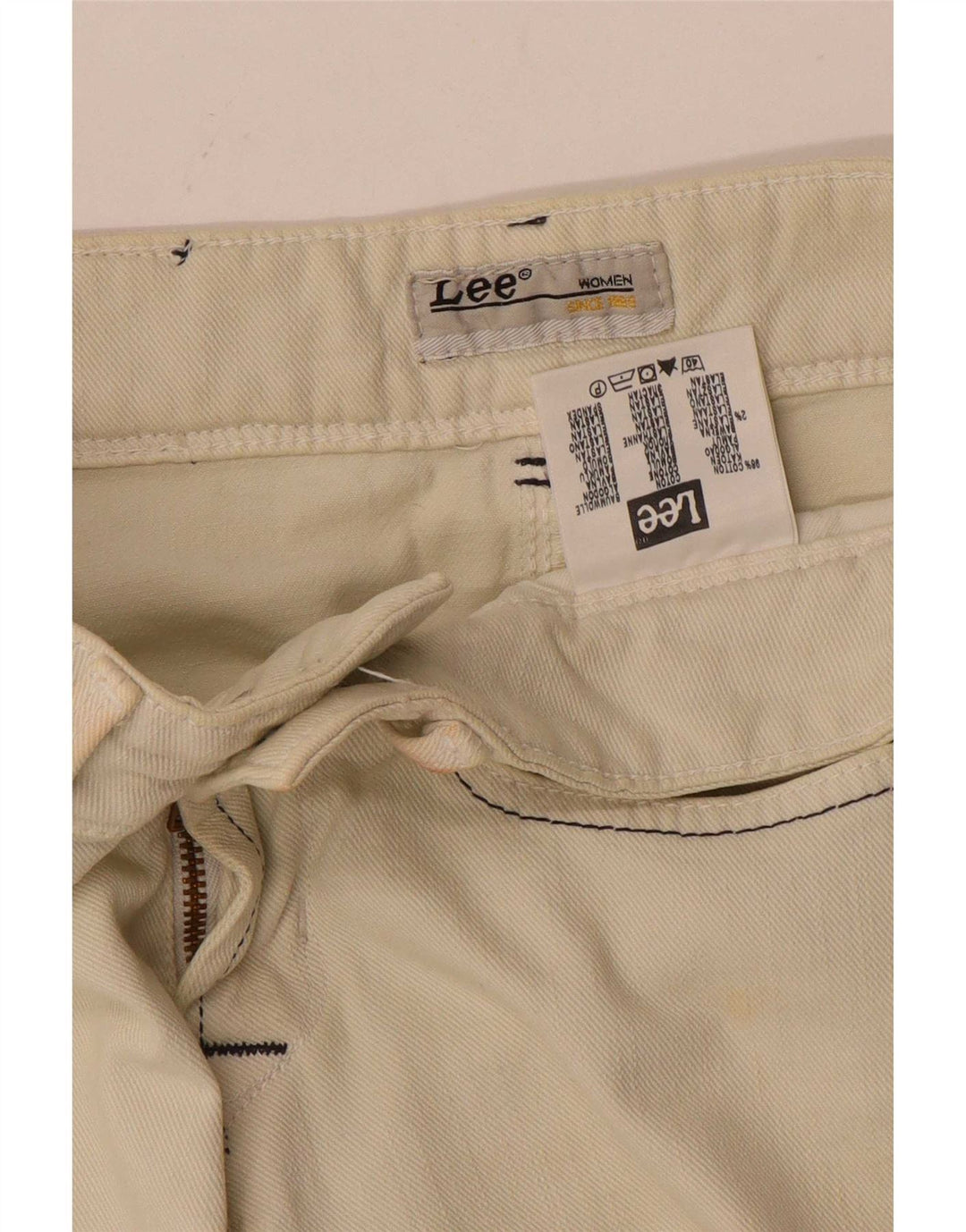 Lee Womens Amy Slim Jeans W27 L33 Off White Algodão