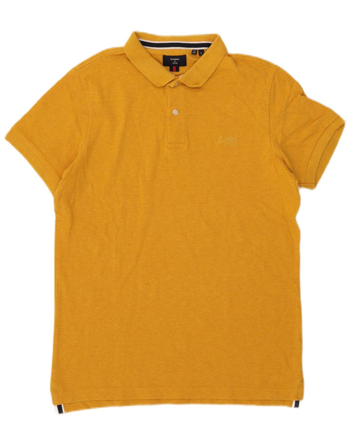 Camisa polo masculina Superdry grande amarelo