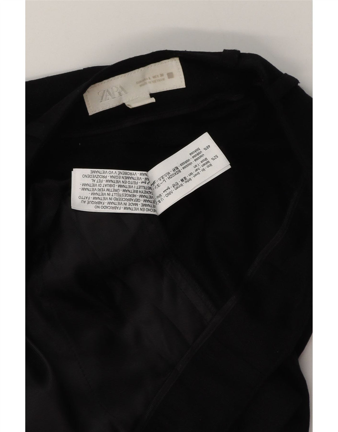Zara Shorts Chino Feminino Grande W32 Linho Preto