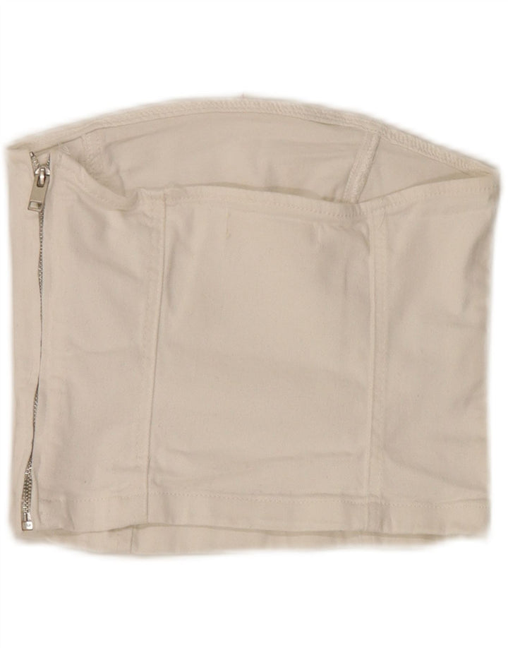 Top espartilho feminino Mango UK 4 XS algodão branco