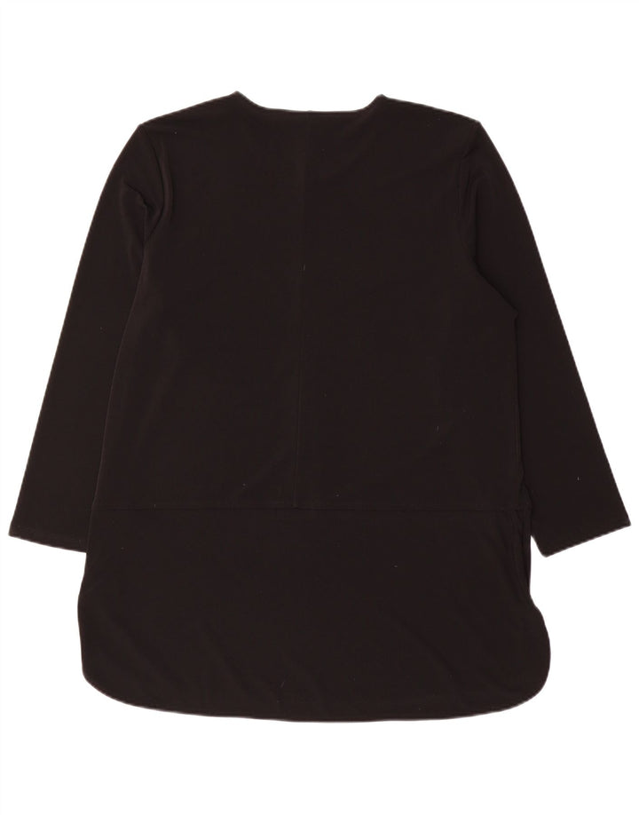 Túnica feminina Ralph Lauren manga 3/4 Reino Unido 16 grande poliéster preto