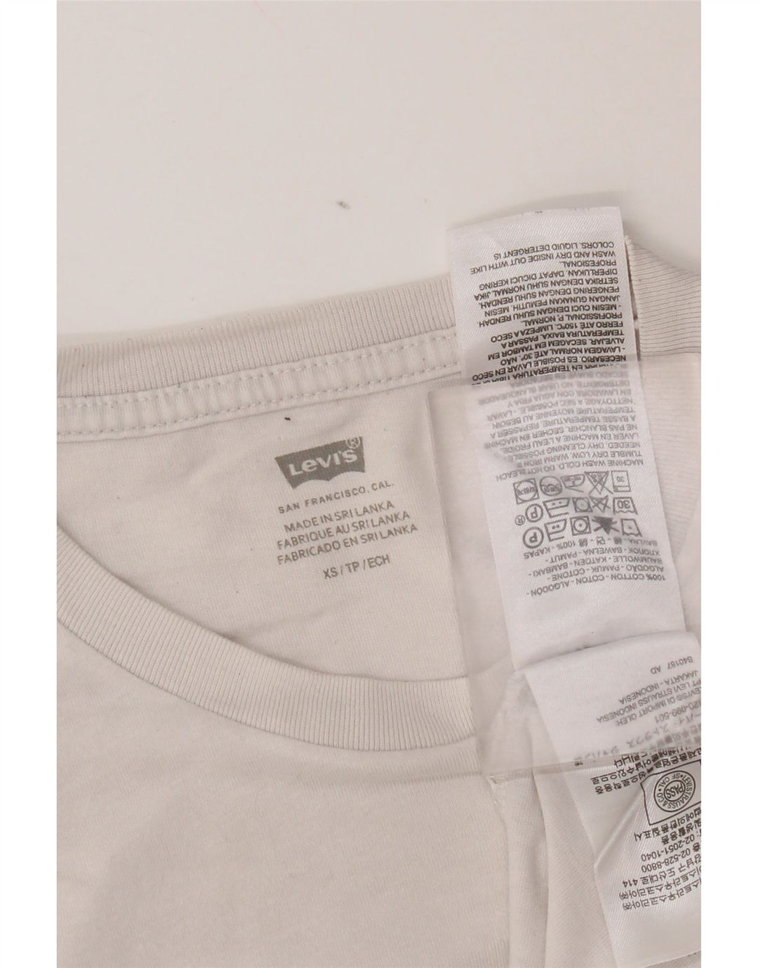 Camiseta gráfica masculina Levi's Top XS branco algodão colorblock