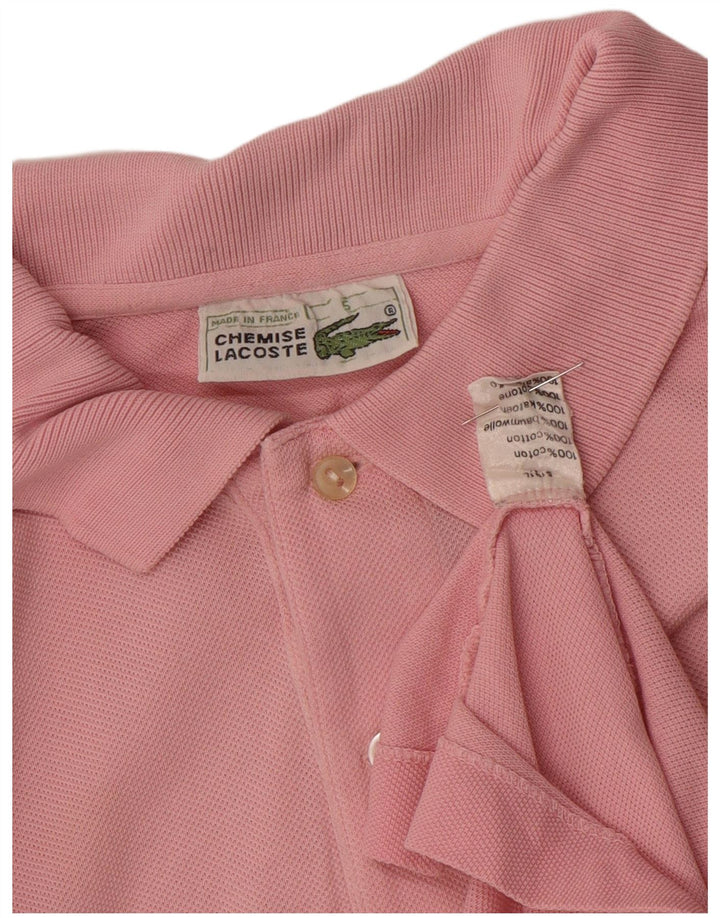 Camisa polo masculina Lacoste tamanho 5 grande algodão rosa