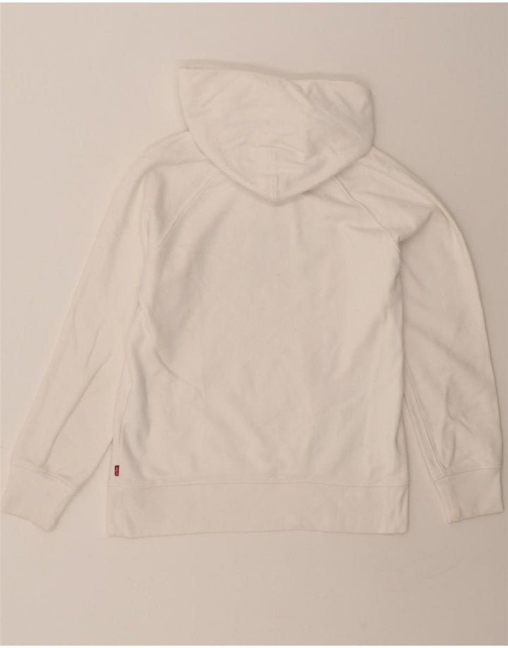 LEVI'S Womens Graphic Hoodie Jumper UK 6 XS White Cotton Vintage Levi's and Second-Hand Levi's from Messina Hembry 