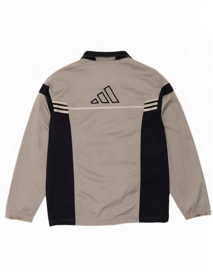 Jaqueta Adidas Masculina Graphic Tracksuit Top Cinza Médio Poliéster Colorblock
