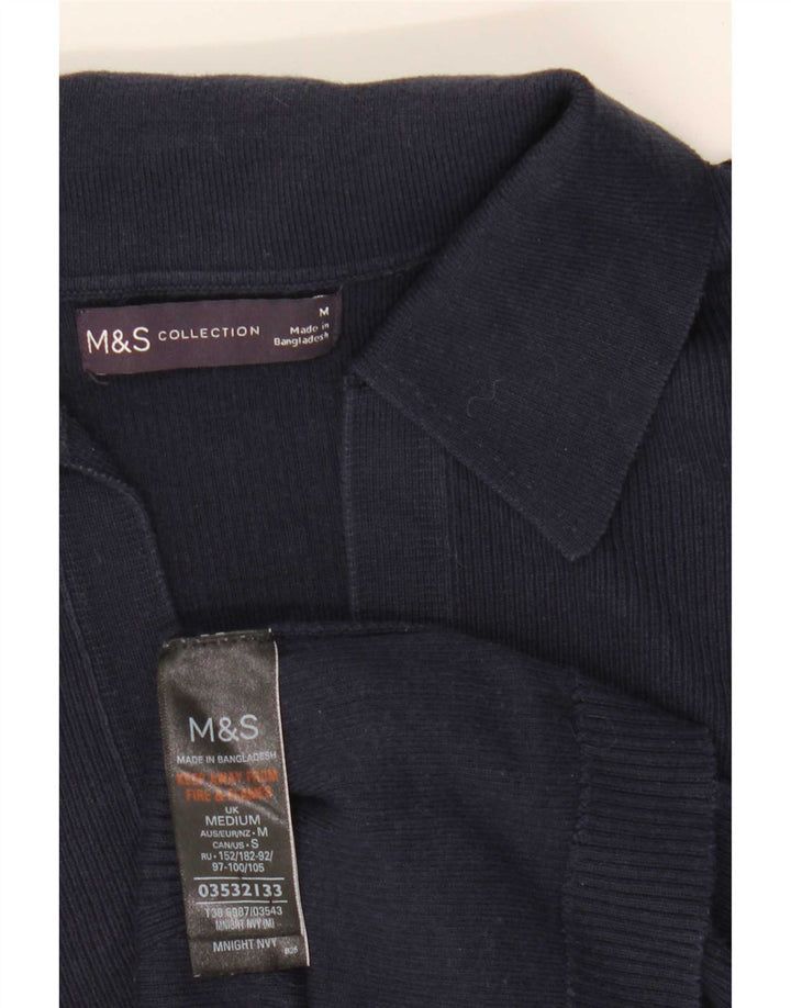 Camisa polo feminina Marks & Spencer Reino Unido 12 algodão azul marinho médio