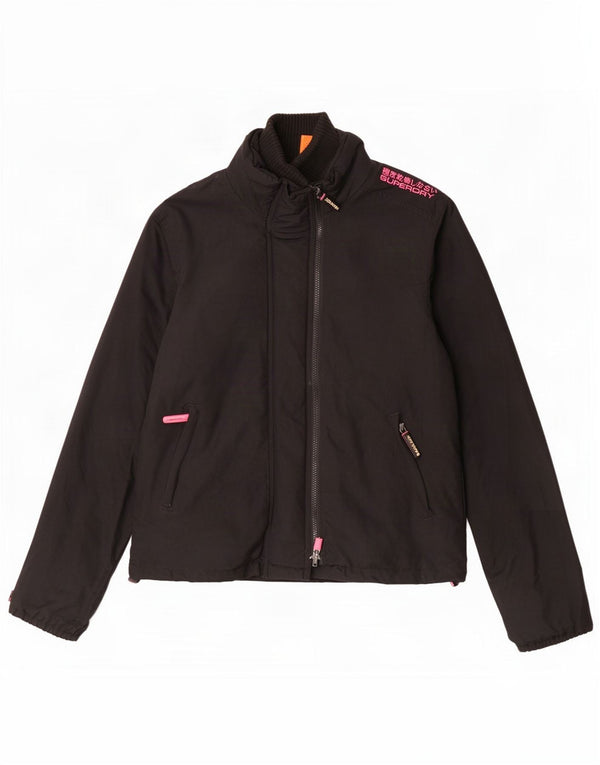 Jaqueta de chuva feminina Superdry The Windcheater UK 18 XL preto nylon