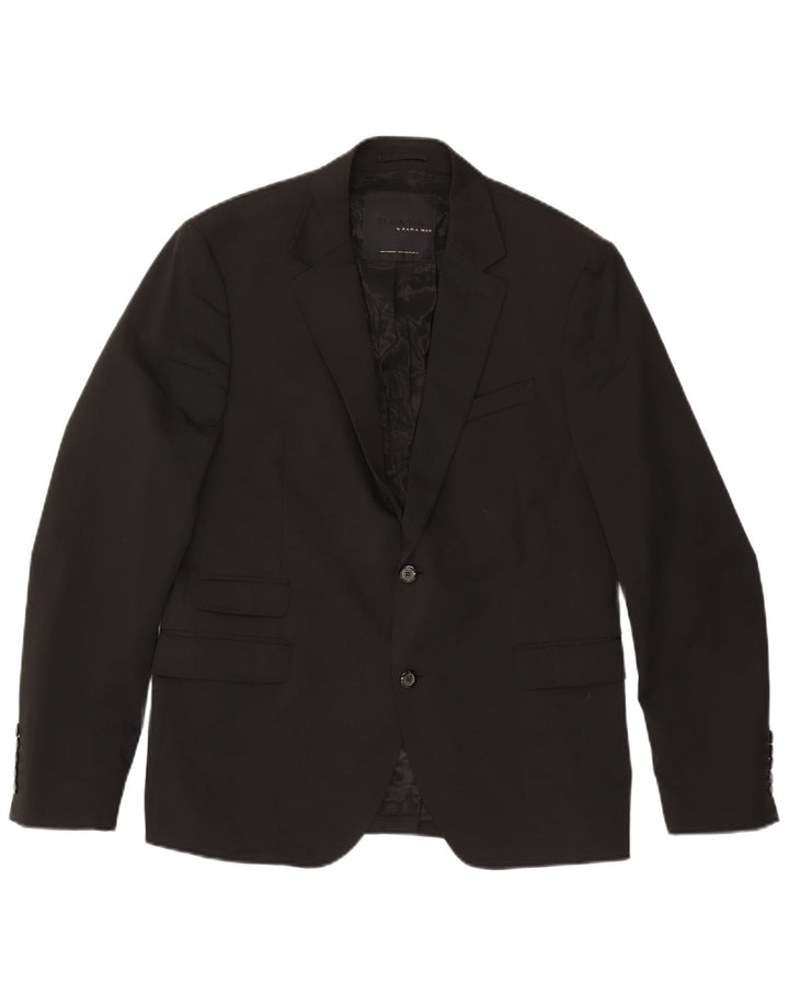 Jaqueta blazer masculina Zara com 2 botões IT 54 2XL poliéster preto