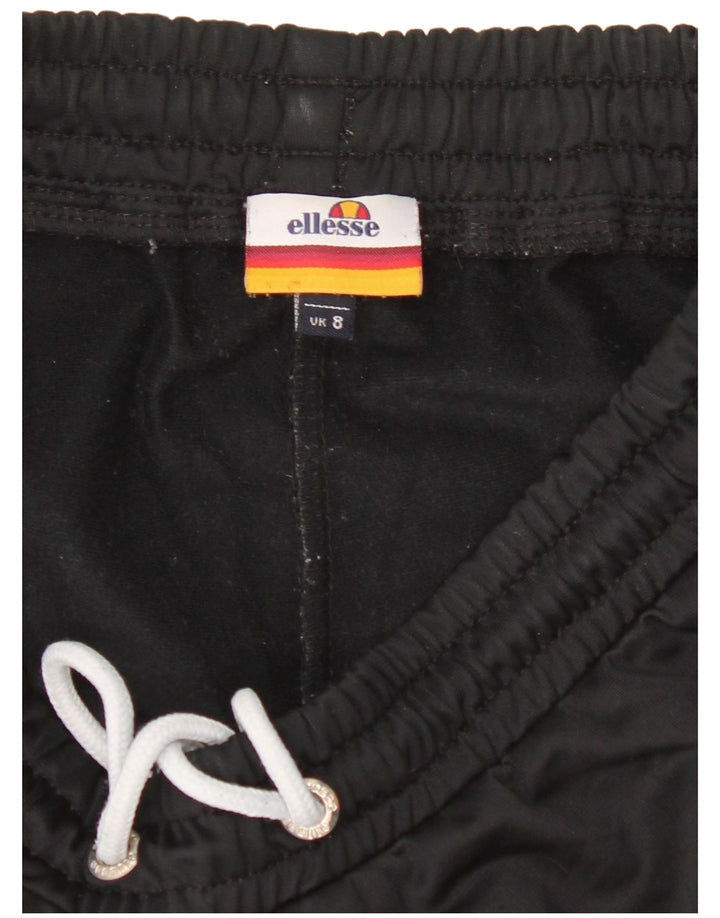 Ellesse Womens Graphic Sport Shorts UK 8 Pequeno Poliéster Preto
