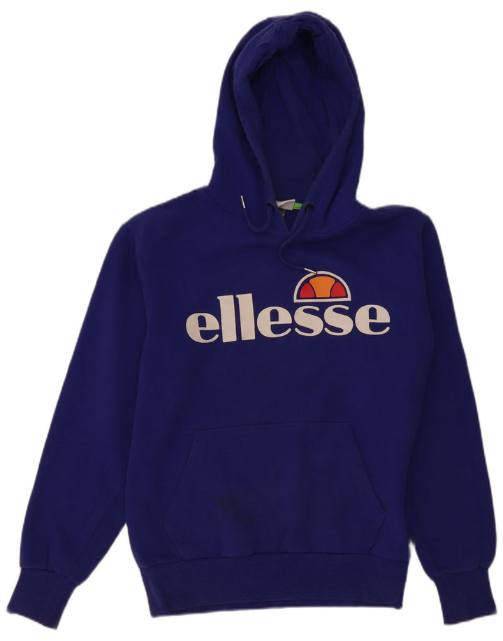 Suéter masculino com capuz gráfico ELLESSE algodão azul médio