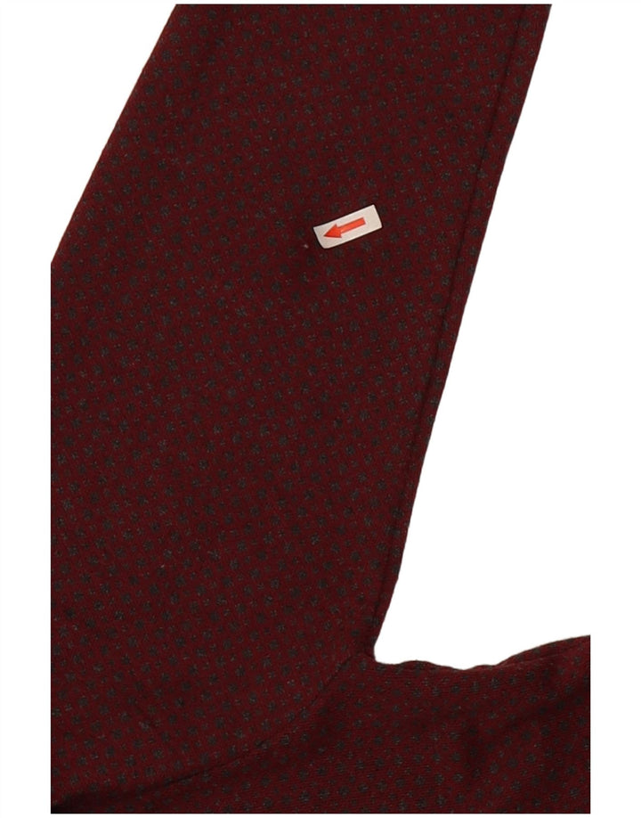 Suéter masculino com gola redonda French Connection médio Borgonha manchado