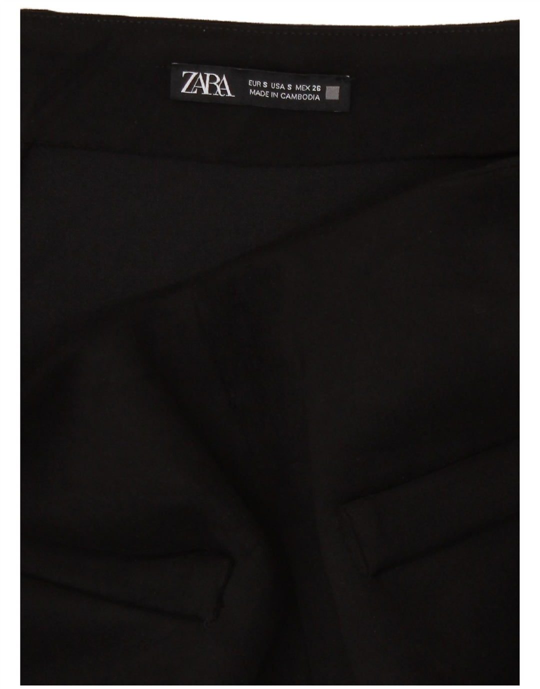 Mini saia feminina Zara pequena W28 preta