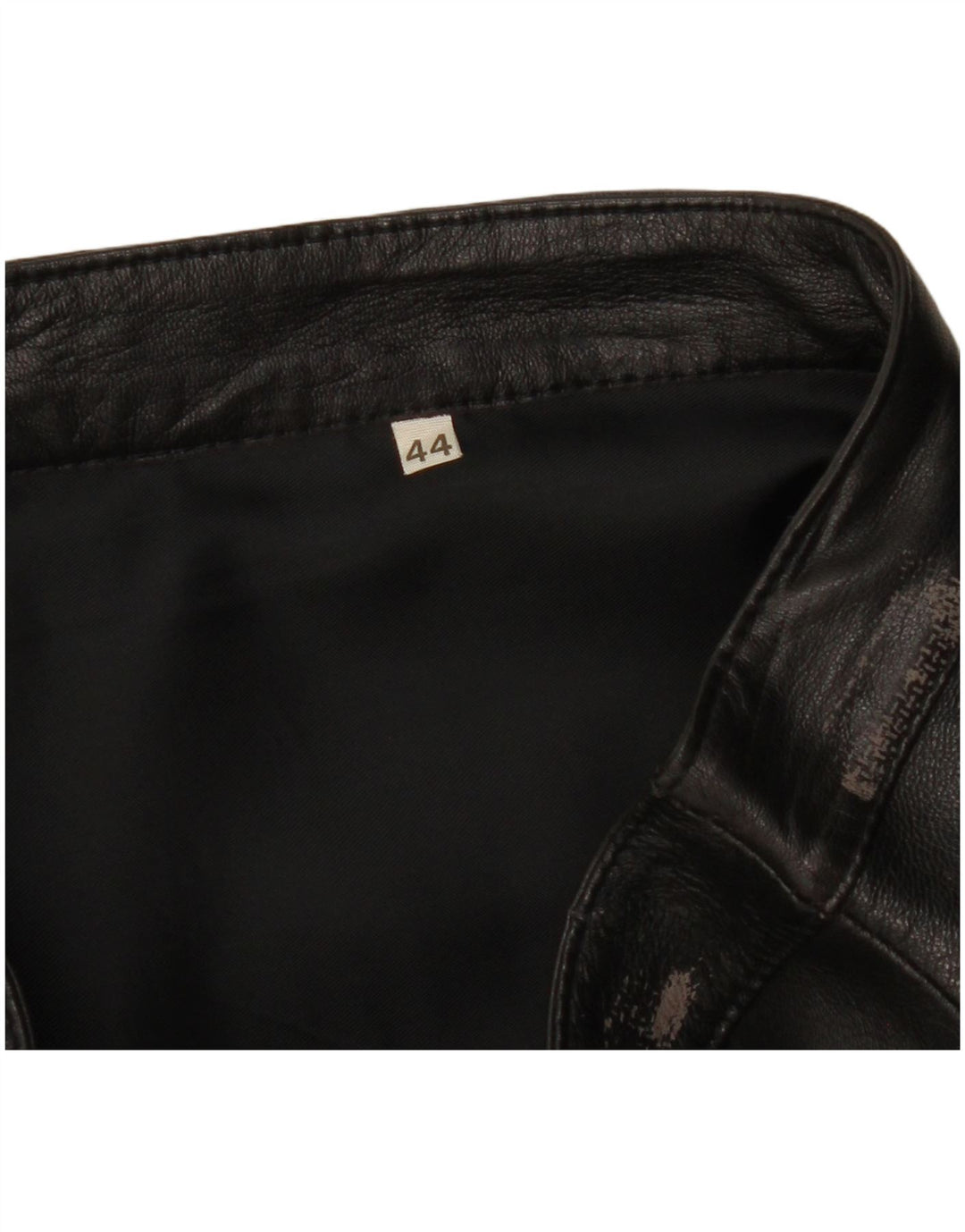 Saia feminina de couro VINTAGE IT 44 médio W28 couro preto