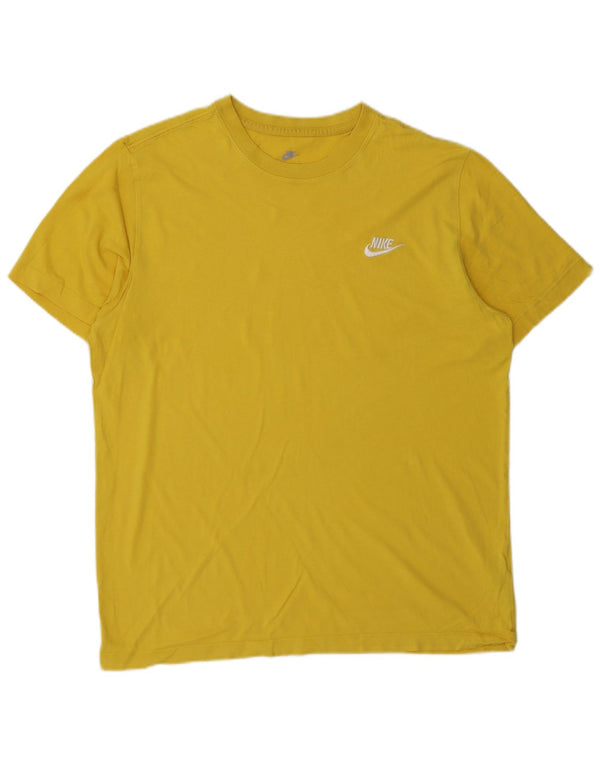 Nike Mens Camiseta Top Médio Algodão Amarelo