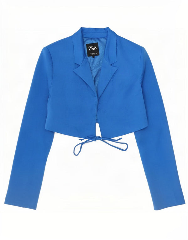 Jaqueta Bolero Feminina Zara Reino Unido 6 XS Azul Viscose
