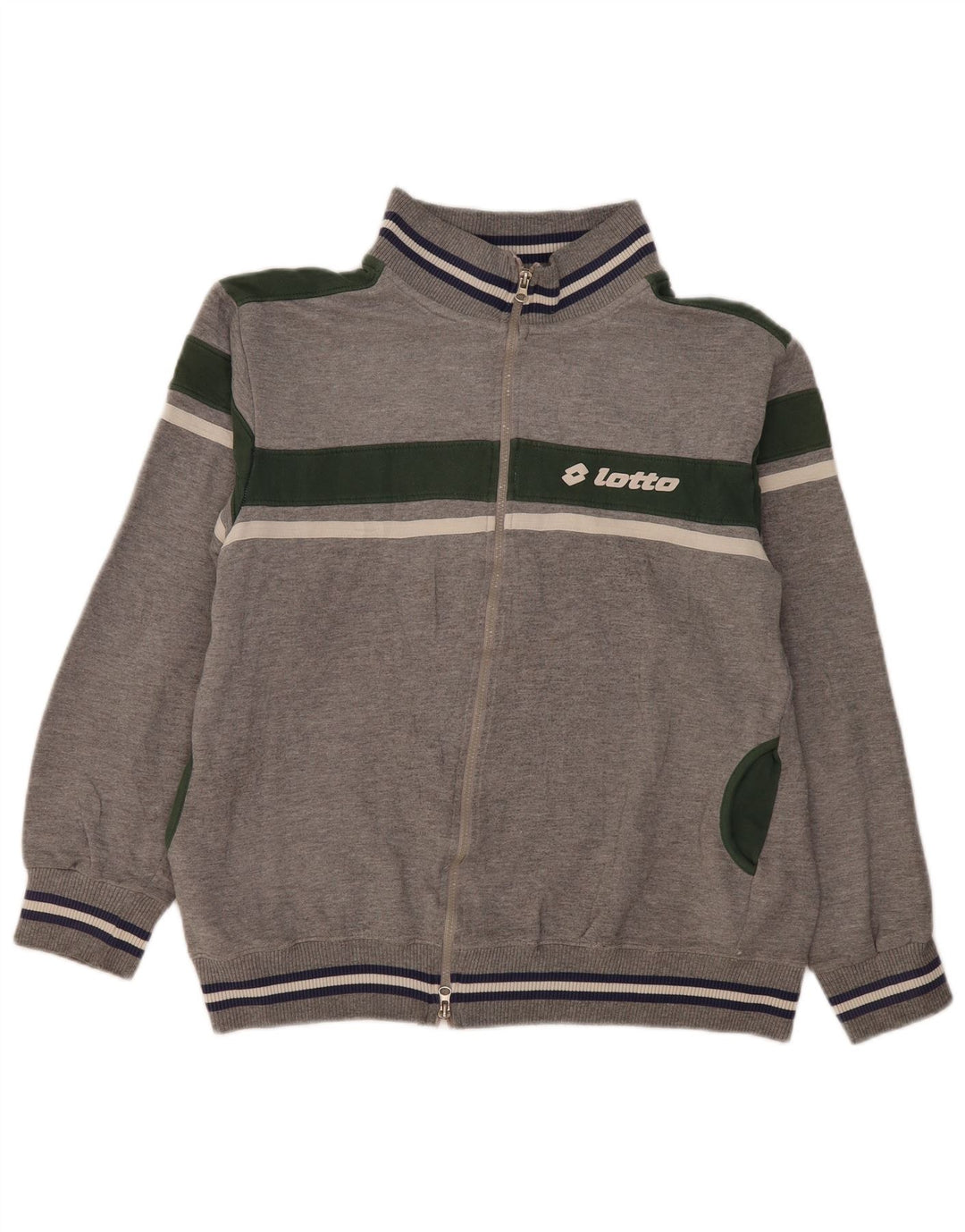 Lotto Mens Treino Top Jaqueta XL Cinza Colorblock Algodão