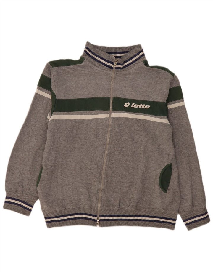 Lotto Mens Treino Top Jaqueta XL Cinza Colorblock Algodão