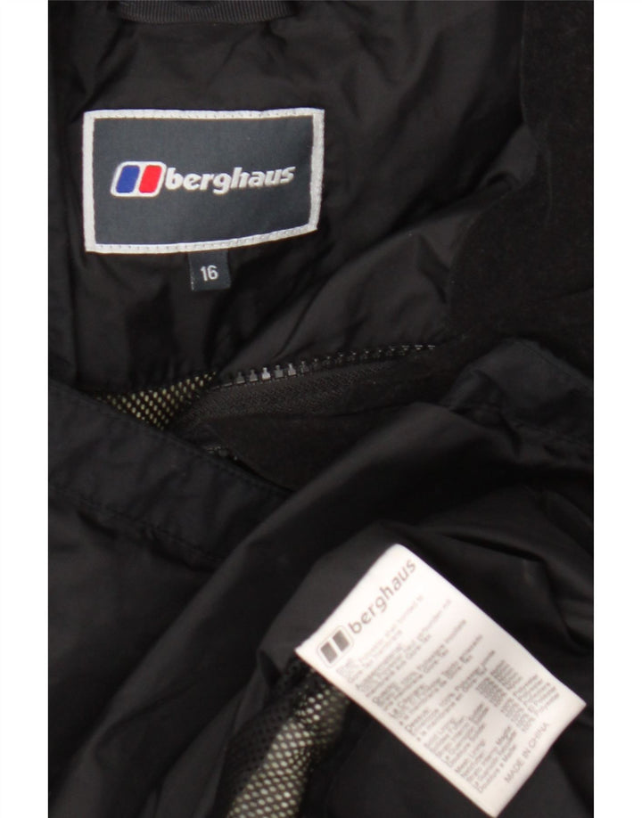 Jaqueta de chuva grande com capuz feminina Berghaus UK 16 grande poliéster preto