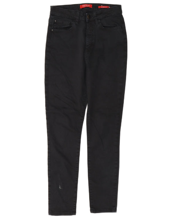 Guess Calça jeans feminina cintura alta W27 L27 algodão preto