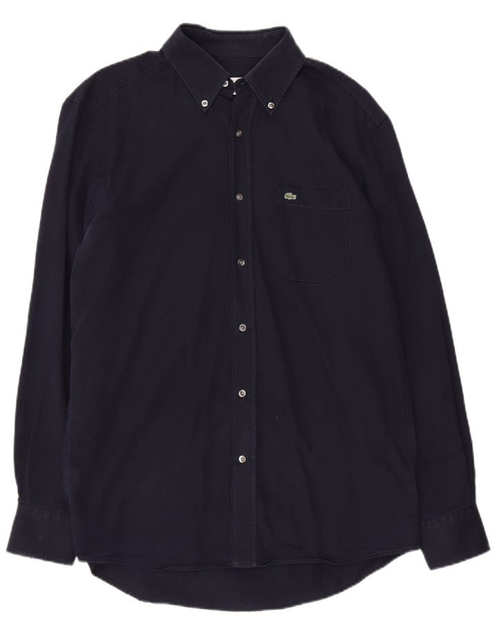 Camisa masculina LACOSTE Regular Fit tamanho 40 algodão azul marinho médio