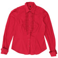Blusa feminina BENETTON UK 16 grande algodão vermelho