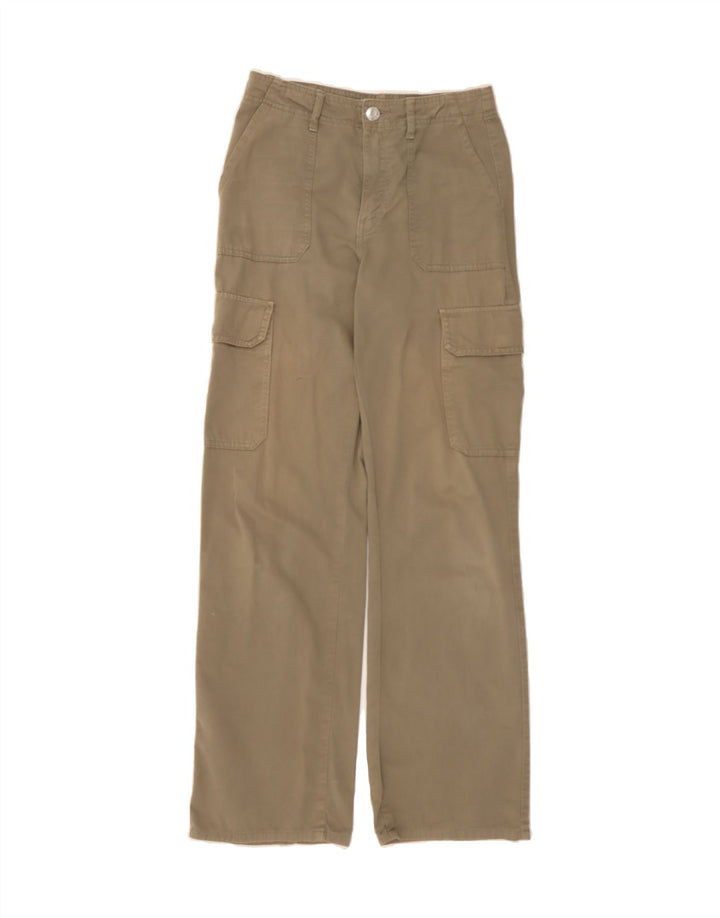 ZARA Womens Bootcut Cargo Trousers EU 34 2XS W28 L30 Khaki Cotton Vintage Zara and Second-Hand Zara from Messina Hembry 