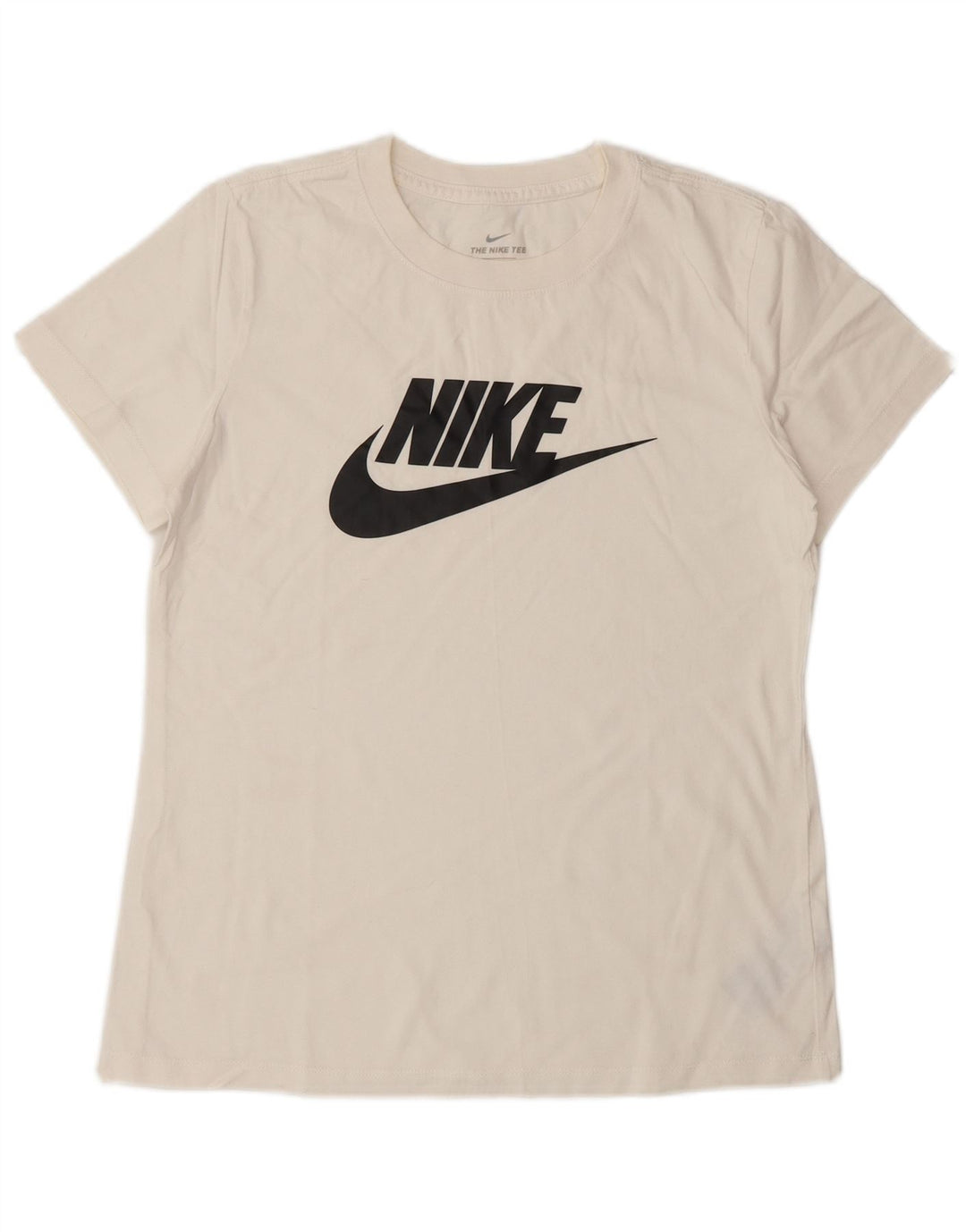 Camiseta feminina gráfica NIKE UK 10 pequena algodão branco