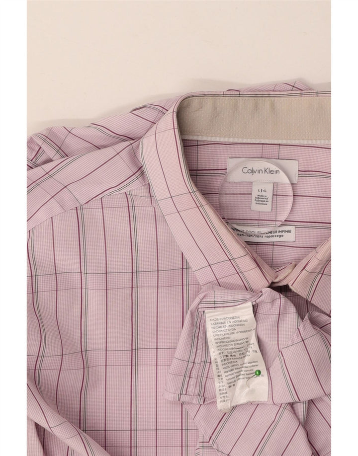 Camisa masculina CALVIN KLEIN grande algodão xadrez rosa