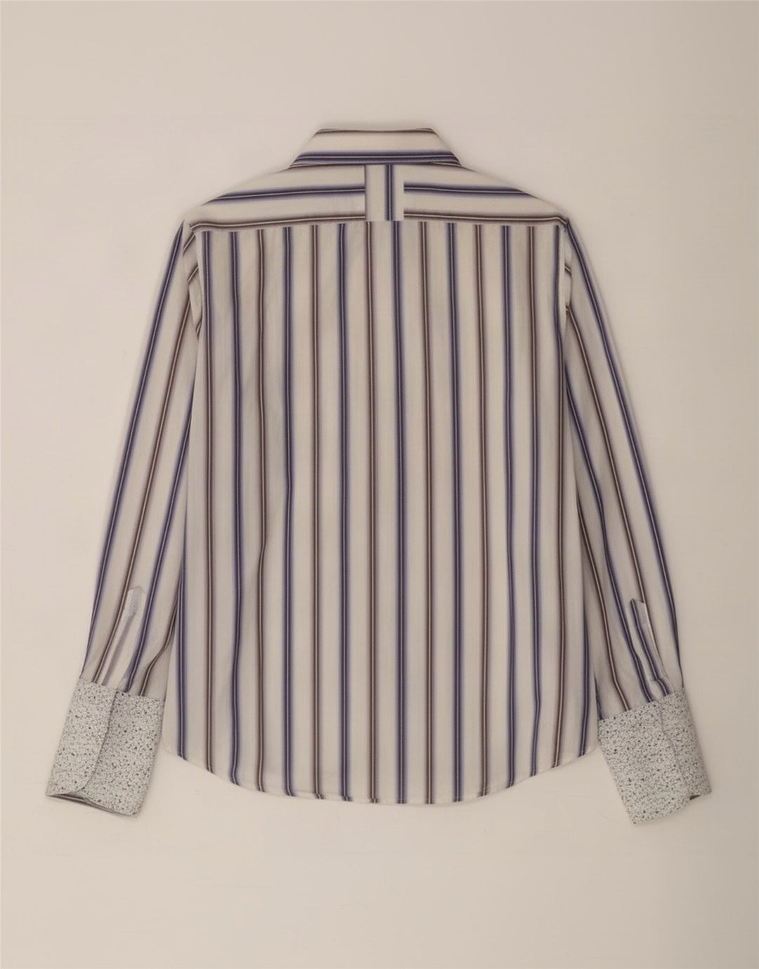 Peter Werth Camisa masculina de algodão listrado branco médio