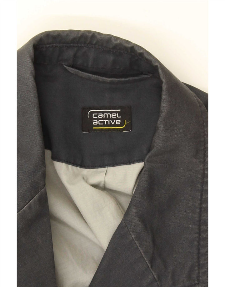 Jaqueta blazer masculina Camel Active com 3 botões IT 50 algodão cinza grande