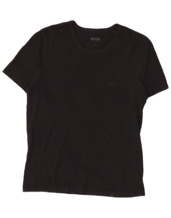 Camiseta masculina Hugo Boss Top médio algodão preto