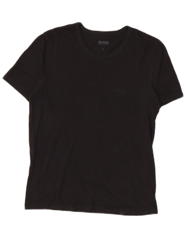 Camiseta masculina Hugo Boss Top médio algodão preto