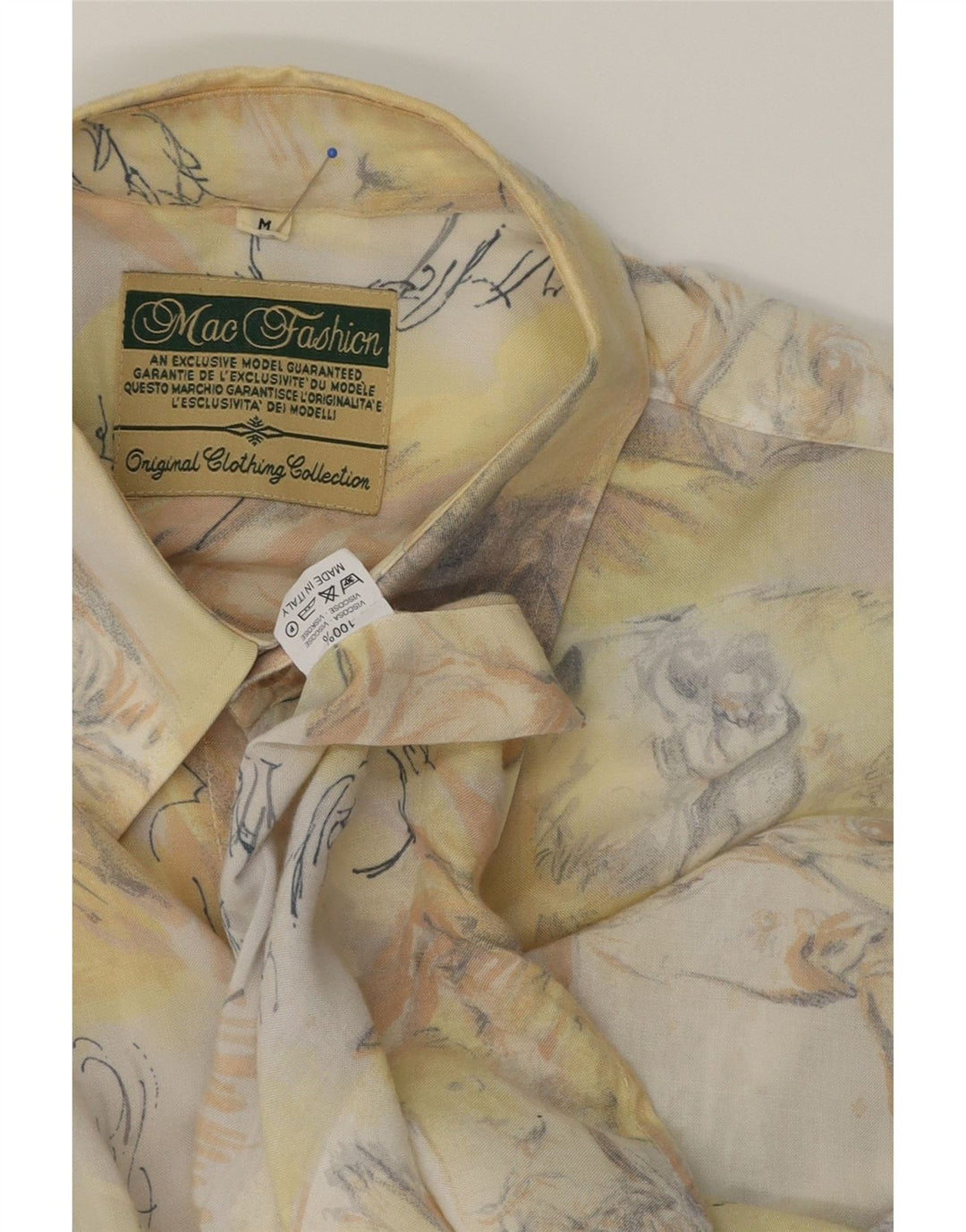 Camisa masculina de manga curta MAC FASHION média multicolorida patchwork viscose