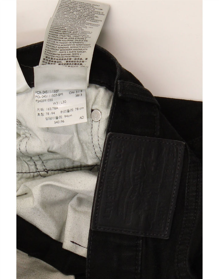 LEVI'S Masculino 511 Slim Jeans W31 L30 Algodão Preto