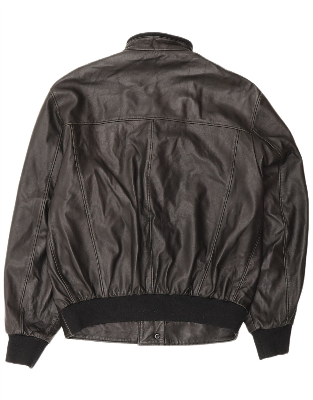 Jaqueta de couro masculina vintage IT 48 couro preto médio
