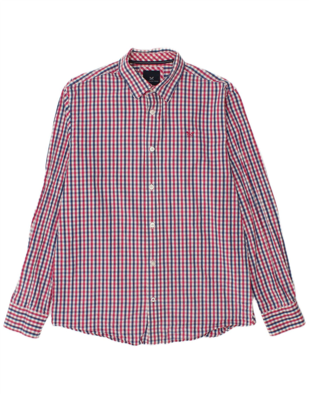 CREW CLOTHING Camisa masculina clássica de ajuste médio algodão guingão multicolorido