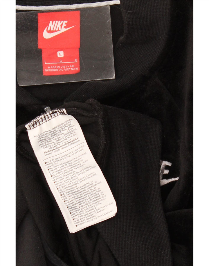 Jaqueta Nike Feminina Velour Tracksuit Top UK 14 Grande Poliéster Preto