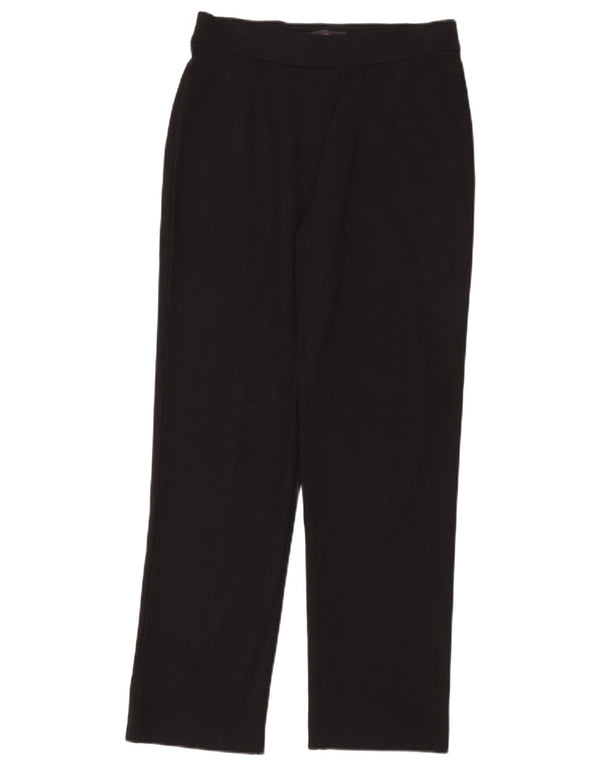Calça feminina reta casual Marks & Spencer Reino Unido 12 médio W30 L30 preta