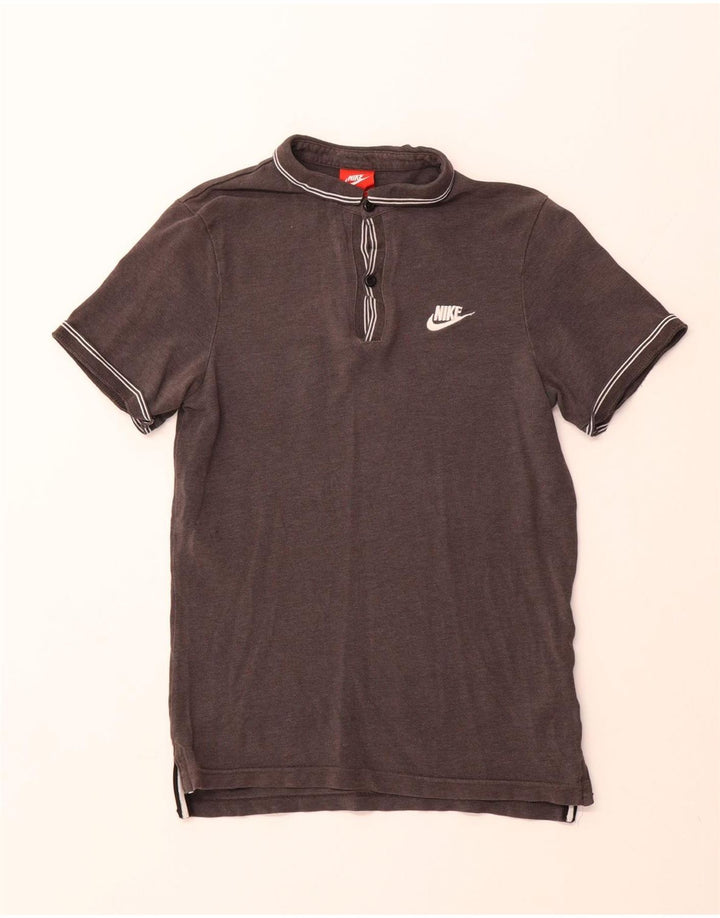 Camisa polo masculina NIKE pequena cinza algodão
