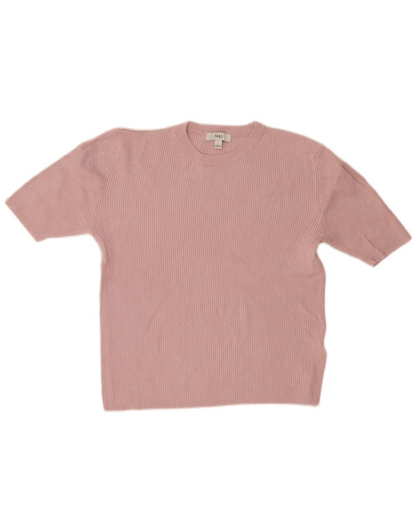 Camiseta feminina Marks & Spencer UK 14 grande viscose rosa
