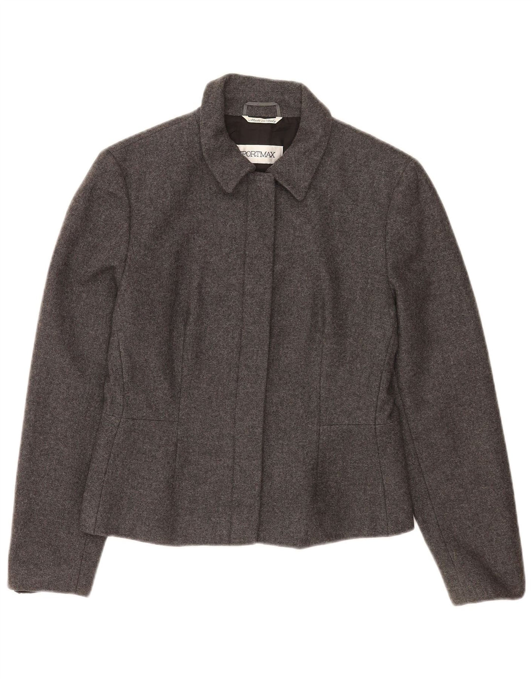 Jaqueta Blazer Feminina Sportmax Reino Unido 12 Lã Cinza Médio Clássico