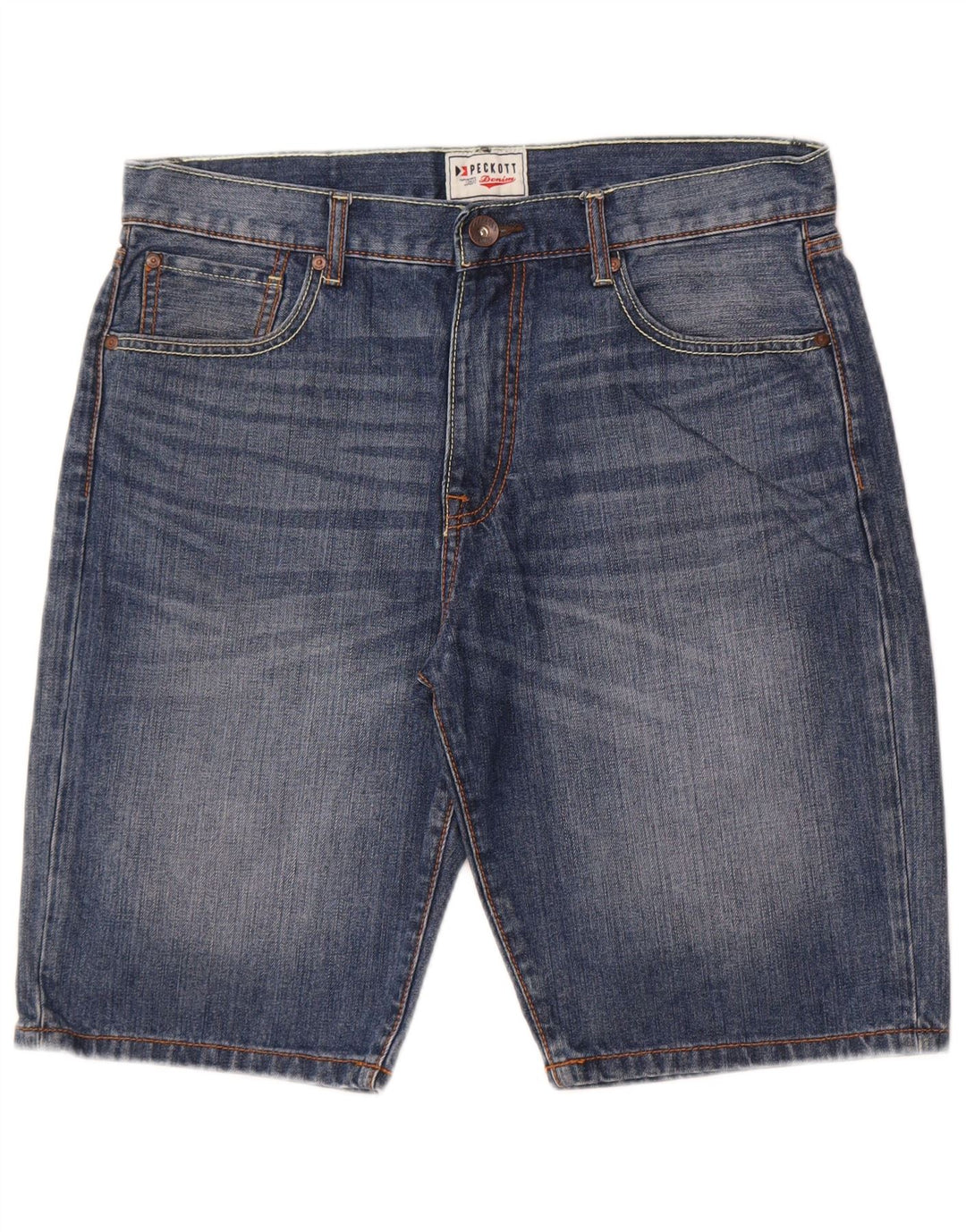 Shorts jeans masculino Peckott W33 algodão azul médio