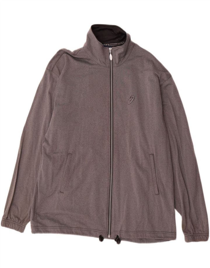 ASICS Mens Tracksuit Top Jacket Grande Cinza Poliéster